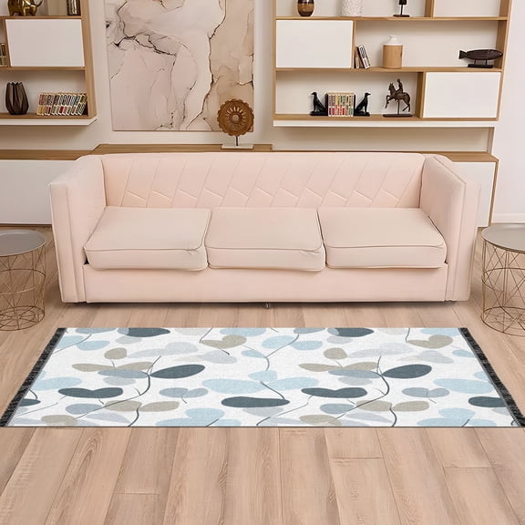 Modern Design Leaves Pattern 72x23.5" Rug - Soft, Durable, and Pet-Friendly Flooring