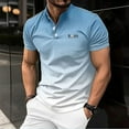thumbnail image 2 of Men's Spring And Summer New Top Short Sleeve Gradual Change Youth Sunshine Fashion Loose Comfortable High Quality Polo Shirt, 2 of 6
