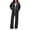 Black, variant on KIHOUT Women 2 Piece Tracksuit Full Zip Hooded Sweatshirt Top Elastic Waist Wide Leg Sweatpants Casual Winter Loungewear Set With Pockets