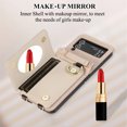 thumbnail image 3 of Allytechgroup Stylish Wallet Phone Case for Samsung Galaxy Z Flip 3 5G, Crossbody Shoulder Strap Make-up Mirror Ring Holder Stand Card Holders Shockproof Case for Girls Women, Beige, 3 of 7