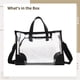 thumbnail image 5 of Bolsa de mano transparente aprobada por el estadio - Bolsa de viaje de PVC de gran capacidad con asas resistentes, diseño transparente elegante, ideal para eventos, trabajo y uso diario - 13 x 9,8 x 5, 5 of 5