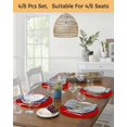 thumbnail image 5 of 13 Inch Round Placemats Set of 6, Hello Winter Non Slip Heat Insulation PP Table Mats, Red Merry Christmas New Year Washable Place Mats for Kitchen Dining Party Table Decor, 5 of 7