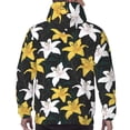 thumbnail image 7 of Kdxio Lilies Flowers Print Mens Casual Hooded Collar Drawstring Hoodies Pullover Sweatshirts Casual Long Sleeve Shirts-Medium, 7 of 7