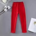 thumbnail image 4 of Cethrio Kids Girls Thermal Leggings, Fleece Thickened Elastic Waist Stretchy Winter Pants Red Size 5T, 4 of 9