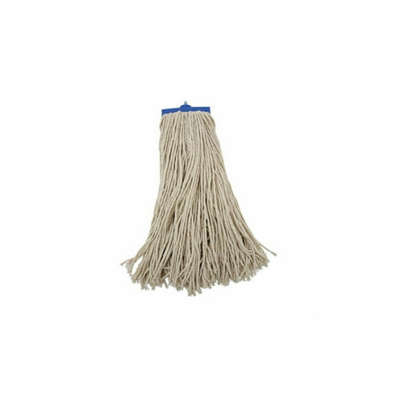 Mop Head, Economical Lie-Flat Head, Cotton Fiber, 20Oz, White, 12/Carton