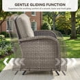 thumbnail image 5 of Patiobula Patio Furniture Set with Propane Fire Pit Table, 7 Pieces Outdoor Sectional Couch, Gray Wicker Rattan Conversation Loveseat Glider with Swivel Chair Ottomans for Backyard Deck, Gray, 5 of 15