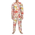 thumbnail image 4 of Bingfone Men'S Pajama Set 2 Piece Loungewear Pjs, Long Sleeve With Pajama Pants-Firefighter Icons, 4 of 9