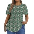 thumbnail image 2 of Fantaslook Blouses for Women Pleated Short Sleeve Tunic Tops Dressy Casual Summer Shirts, 2 of 9