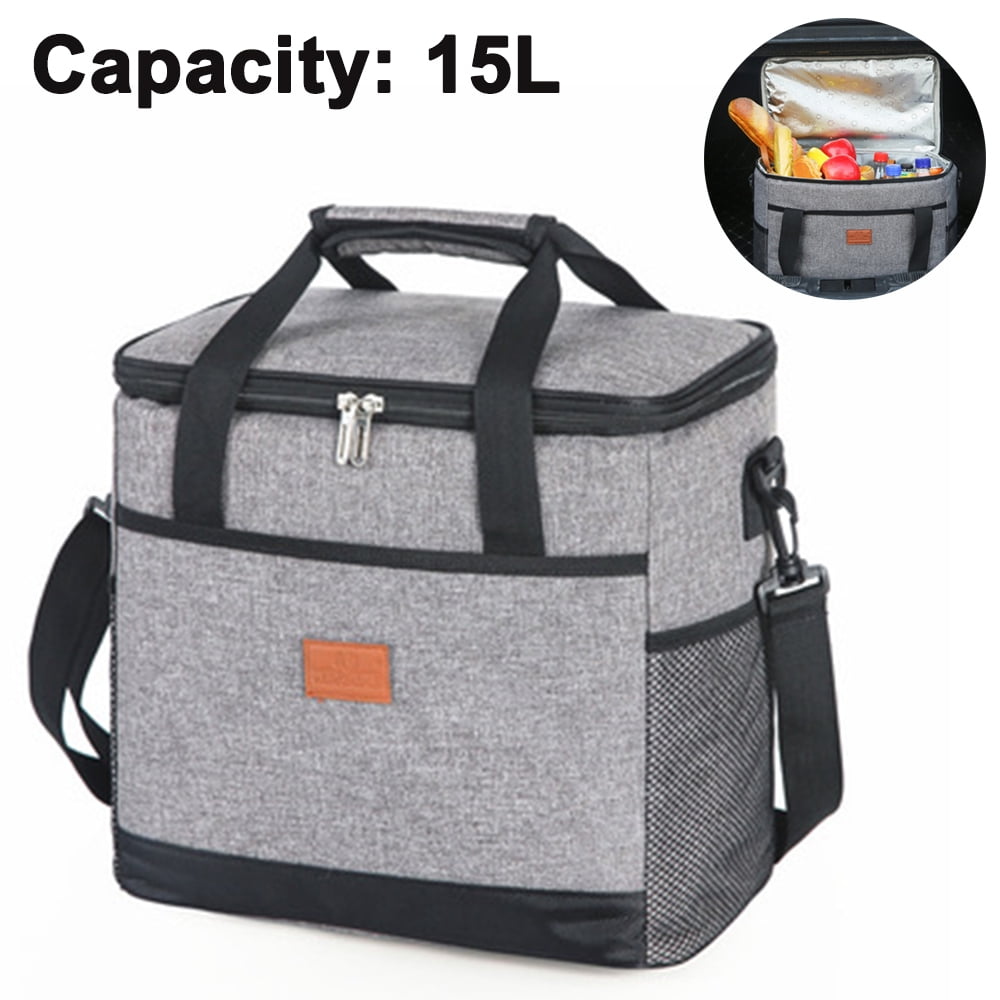 Large Insulated Picnic Lunch Bag Box Soft-Sided Cooling Bag for Camping/BBQ/Family Outdoor Activities,Blue,15L 15L/25L Soft Cooler Bag 