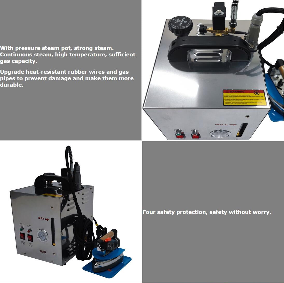 Industrial Steam Iron Curtain Electric Iron Boiler Laundry Steam Ironing Table