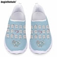thumbnail image 1 of Zapatos planos casuales con estampado de dientes de dibujos animados de Doginthehole para mujer, zapatos de malla ligeros y transpirables de verano, zapatos planos cómodos para enfermería, 1 of 5