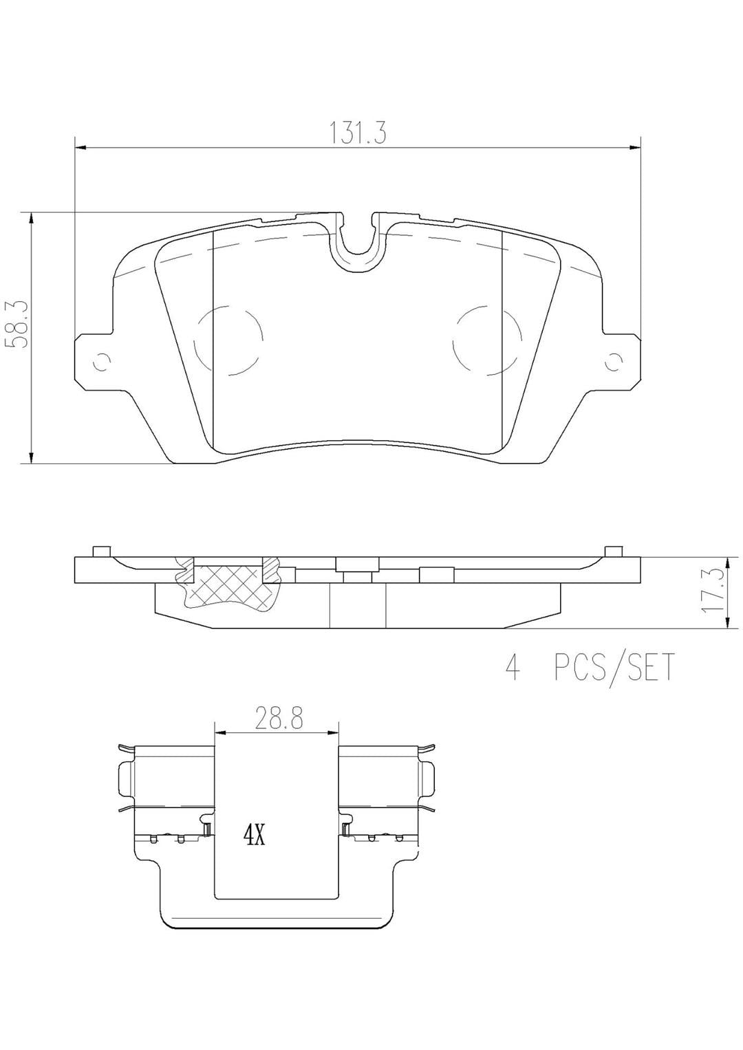 Brembo P44021N Premium NAO Ceramic OE Equivalent Pad