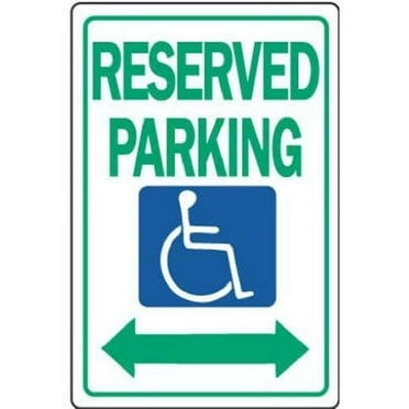 Hy-Ko Products HW-32 Reserved Handicap Parking Heavy Duty Aluminum Sign 12" x 18" Green/Blue/White