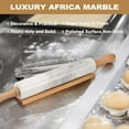 thumbnail image 3 of Koville African Natural Marble Rolling Pin, Non-Stick Polished Dough Roller, Pasta, Dumpling, Fondant, Pie Crust, Bread, Pizza Dough, Kitchen Baking Pastry Tools with Mat/Scraper（Namib Fantasy）, 3 of 8