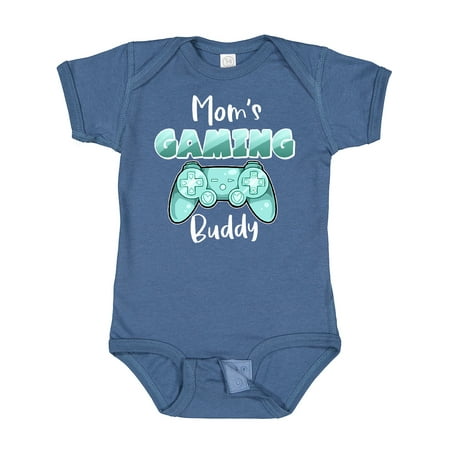 

Inktastic Mom s Gaming Buddy- Aqua Controller Gift Baby Boy or Baby Girl Bodysuit