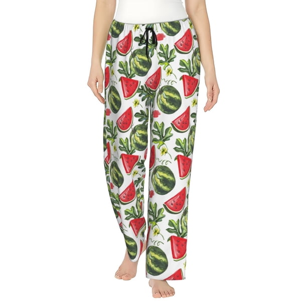 Balery Watermelons Pantalones de pijama para mujer, pijamas ultraligeros, pantalones de estar por casa-Medium