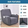 thumbnail image 3 of Recliner Slipcovers 4-Pieces Recliner Covers Recliner Couch Covers Recliner Chair Cover Non Slip Reclining Slipcovers with Storage Pockets Furniture Protector for Living Room, 3 of 8