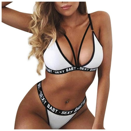 

Womens Lingerie Sleepwear Night Bra And Panty Set Backless Pajamas Underwear Women