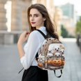 thumbnail image 6 of JIALIOU Mini Backpack Purse for Women Quilted Casual Daypack Small Travel Shoulder Bag, Lovely Ghosts Sit on Pumpkins, 6 of 7