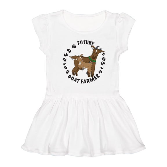 Inktastic Future Goat Farmer with Cute Goats and Hoof Prints Girls Toddler Dress
