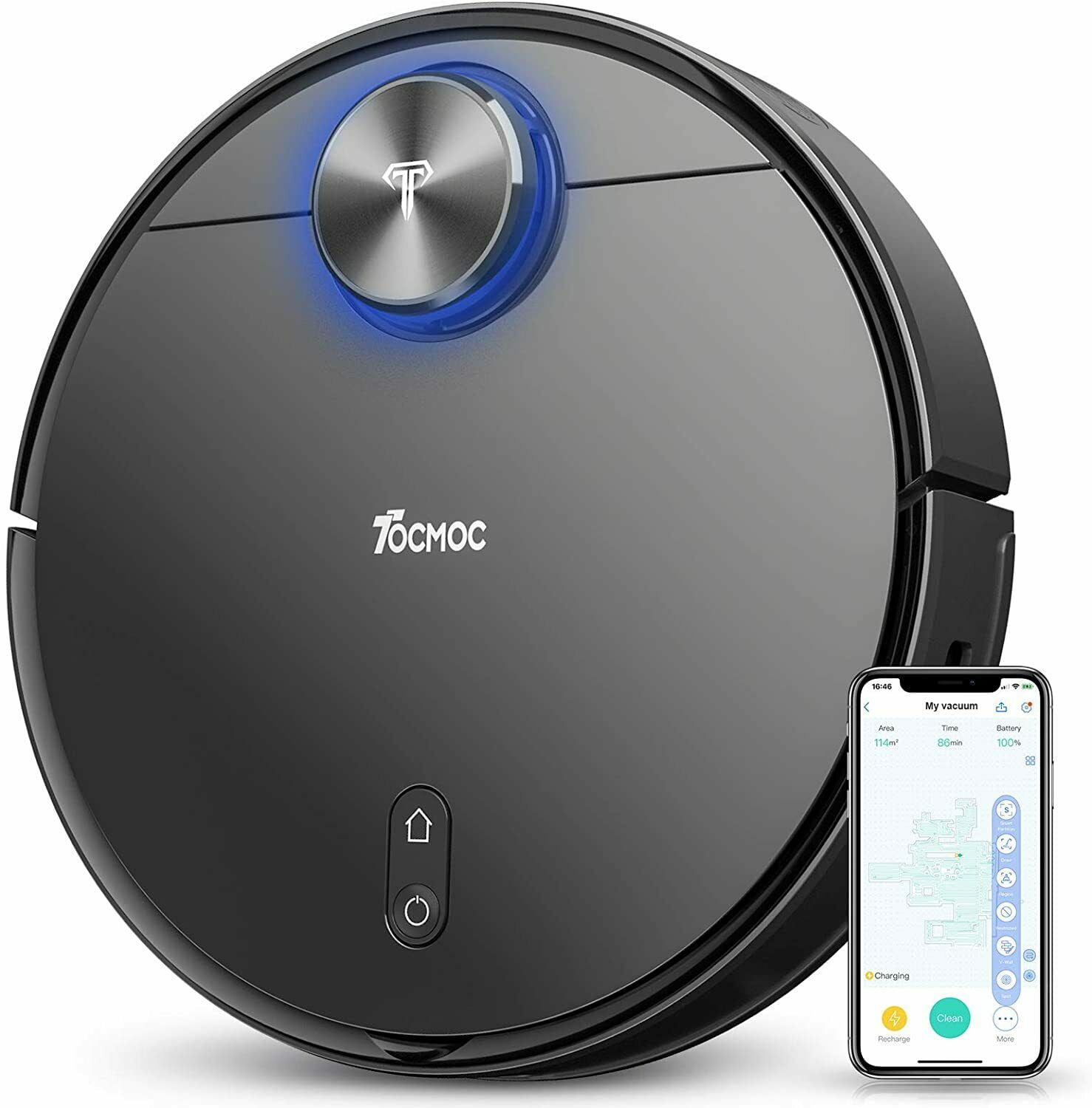 TOCMOC T3 Laser Robotic Vacuum Cleaner, 5G WiFi with 3000pa Power