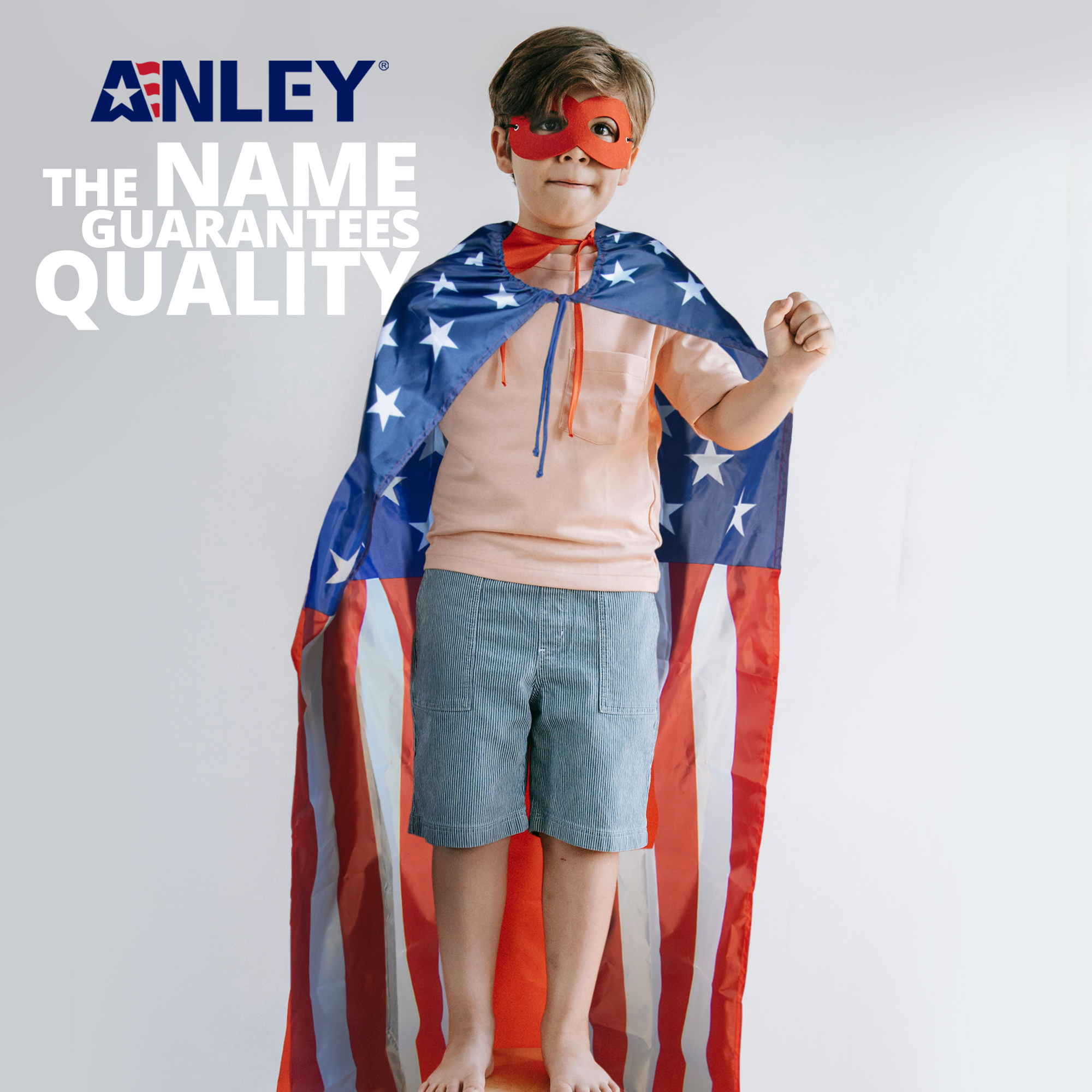 Anley American Flag Cape 3 x 5 FT - US National Flag Cape for Independence Day, 4th of July, Memorial Day Celebrations - Patriotic Flag Costume Cloak