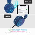 thumbnail image 5 of MEE audio KidJamz KJ55BT Bluetooth Wireless Safe Listening Kids Headphones with LED Lights and Volume-Limiting Technology for Boys and Girls / Students / School / Library / Classroom (Blue), 5 of 14