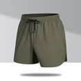 thumbnail image 2 of hoksml Men's Sports Running Shorts Solid Color Ice Silk Breathable Outdoor Leisure Athletic Shorts Elastic Waist Drawstring Side Split Summer Lightweight Shorts, 2 of 7