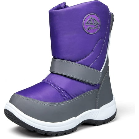 

K KomForme Kids Snow Boots Waterproof PURPLE Girls Winter Boot Big Kid Size 1