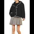 thumbnail image 2 of Abrigo Holgado y Grueso de Lana de Cordero con Solapa y Larga para Mujer, Estilo Moderno, para Otoño e Invierno. Negro S, 2 of 7