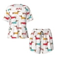 thumbnail image 4 of Picia Dachshund Dog Puppy Pajamas Sets for Women Soft Short-Sleeved Pjs with Lounge Shorts Two Piece Sleepwear-XX-Large, 4 of 9