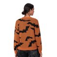 thumbnail image 4 of Suéter de Halloween para mujer, manga larga, cuello redondo, suéter de murciélagos, suéter cálido para otoño e invierno, 4 of 5