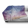 thumbnail image 3 of Navy and Blush Soft Flannel Fleece Blanket, Watercolor Style Starry Space Galaxy Nebula Abstract Cosmos Inspired, Cozy Plush for Indoor and Outdoor Use, 60" x 80", Blue Pink Salmon, by Ambesonne, 3 of 6