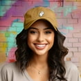 thumbnail image 3 of Dalix Ghost Embroidered Mens Womens Cotton Dad Hat Baseball Cap Adjustable in Washed Gold, 3 of 5