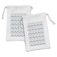 thumbnail image 1 of Italy Fabric Pouch Set of 2, Repeated Style Gondolas with Male Gondoliers from Venice and Clouds, Small Drawstring Bag for Toiletries Masks and Favors, 9" x 6", Off White and Multicolor, by Ambesonne, 1 of 2