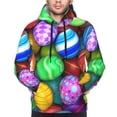 thumbnail image 5 of Bingfone Colorful Easter Eggs1 Men'S Drawstring Hoodie Long Sleeve Pocket Sweatshirts-Small, 5 of 9