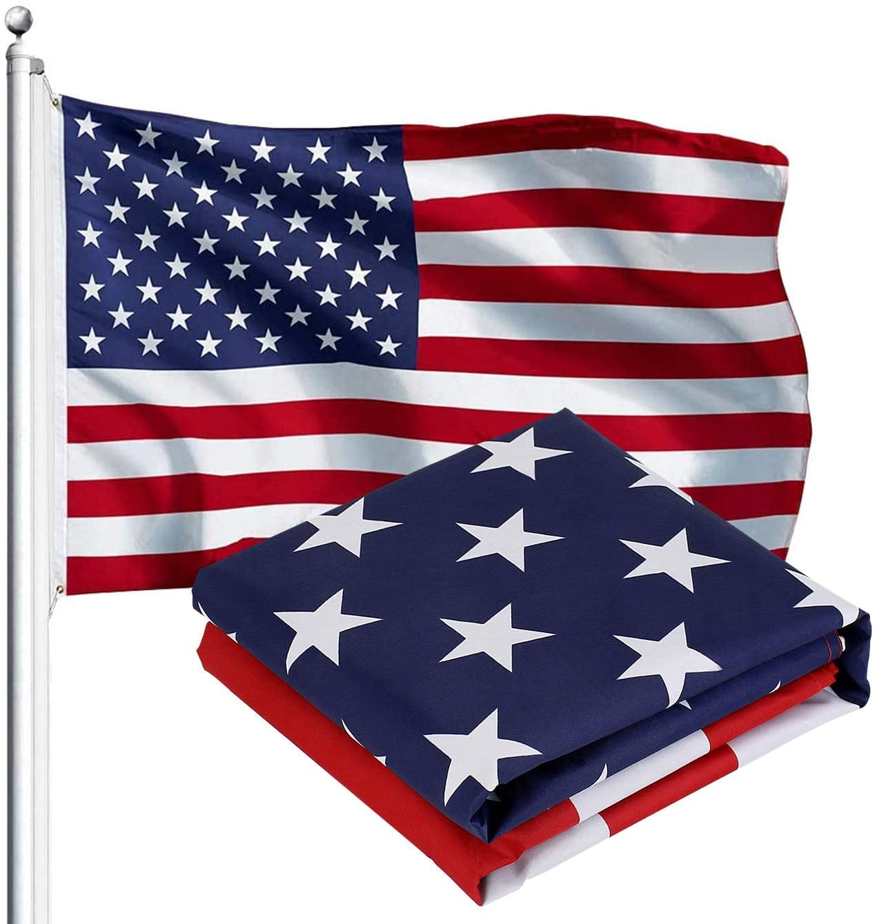 NEW Patriotic American Flag 3x5 ft Outdoor Heavy Duty Nylon US Flag Made in USA 