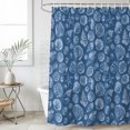thumbnail image 4 of Nautical Coastal Bathroom Shower Curtains with 12 Hooks Polyester Waterproof Shower Curtain for Stalls and Bathtubs Sea Shells Conch Starfish Minimalist Blue Decorative Bathroom Curtain 36x78 Inches, 4 of 7