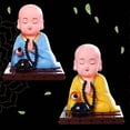 thumbnail image 4 of Solar Little Monk Creative Car Ornaments Dashboard Decoration Chinese Style Buddhism Lucky Ornament Auto Interior Accessories, 4 of 9