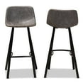 thumbnail image 2 of Bowery Hill Grey and Brown Metal Bar Stools (Set of 2), 2 of 7