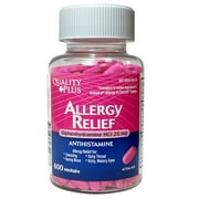 Quality Plus Diphenhydramine Tablets for Allergy Relief, 25mg, 600 Count