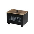 thumbnail image 3 of Porta tampones para baño, organizador de toallas sanitarias y tapa, caja rústica de madera. negro, 3 of 9