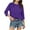 Purple, variant on Lenpel Women's Tops 3/4 Length Sleeve Crew Neck Side Split Loose T Shirts Soft Casual Tees Trendy Tunic Blouses(Wine,X-Large)