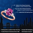 thumbnail image 2 of Gem Stone King 3.75 Ct Pink Created Sapphire White Created Sapphire 18K Rose Gold Plated Silver Ring, 2 of 6