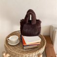thumbnail image 4 of Women Cozy Faux Furs Fleece Small Bucket Handbag for Everyday Outfits Winter Fuzzy Plush Shoulder Crossbody Bag Purse Coffee, 4 of 4
