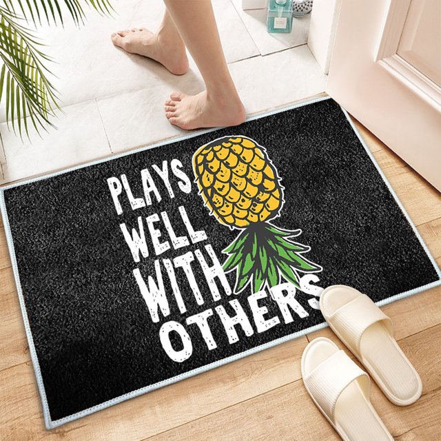 Alfombra de suelo de estilo americano estilo piña, alfombra de baño para cocina, alfombrilla antideslizante para el hogar, alfombrilla absorbente para puerta Wmkox1007yii hfskjfh1000