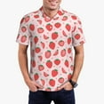 thumbnail image 2 of Balery Strawberry Printed Men’s Short Sleeve Polo Shirt, Midweight Men's Shirt,Golf Polo shirts -X-Large, 2 of 8