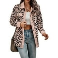 thumbnail image 4 of Leopard Print Shacket Jacket, Casual Button Front Turn Down Collar Long Sleeve Outerwear, Women's Clothing, 4 of 15