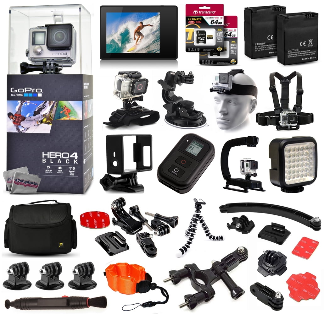 Buy GoPro Hero 4 HERO4 Black Edition CHDHX-401 with LCD Display + 128GB Memory + 2 Batteries + Skeleton Housing + X-Grip +... by GoPro