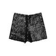 thumbnail image 4 of Yartina Kids Girls Ballet Dance Shorts Sparkly Sequins Gymnastics Short Jazzz Hip Hop Performance Black 145-160/16, 4 of 7